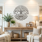 Personalized Tree of Life Metal Wall Art | Custom Family Name & Established Date Sign