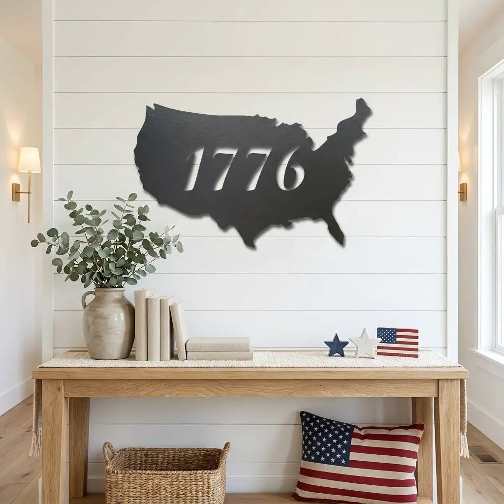 Patriotic Gift 1776 Metal Art Steel Wall Sign