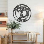 Personalized Bald Eagle Metal Sign – Custom Patriotic Name Sign – American Eagle Wall Art – Veteran Gift