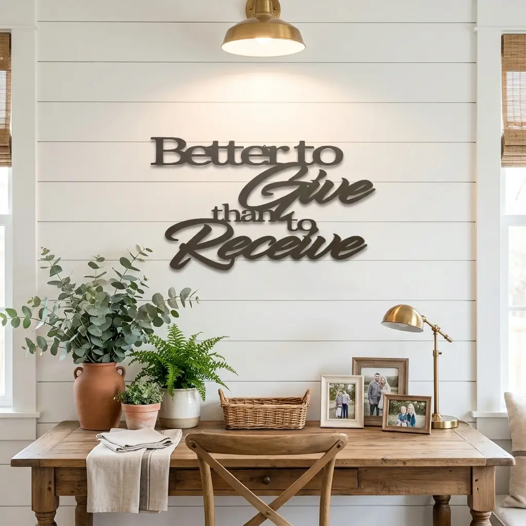 Better to Give Than Receive Quote Indoor Outdoor Steel Wall Sign