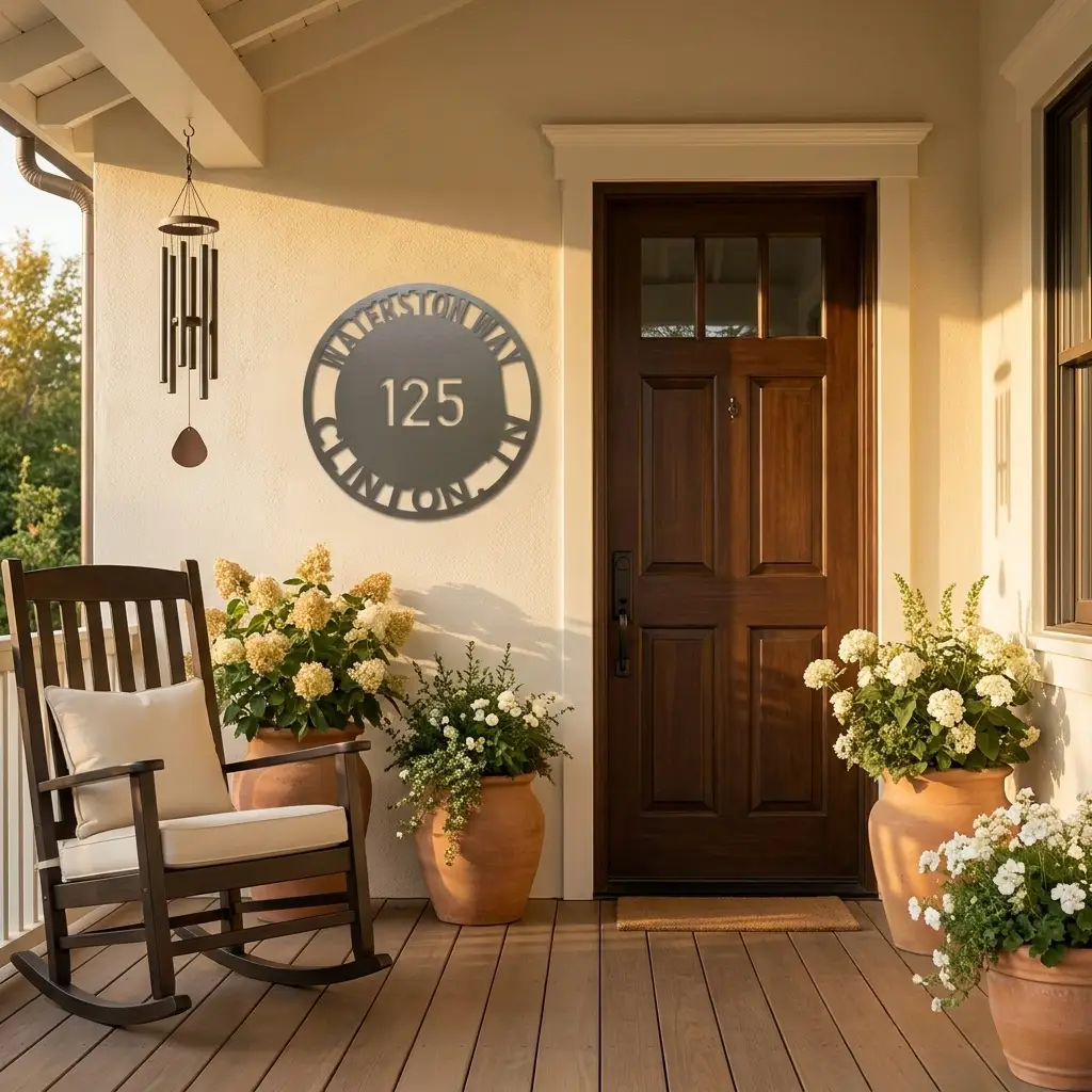 Personalized Address Sign, Custom House Number Sign, Outdoor Metal Address Plaque, Modern House Sign, Housewarming Gift