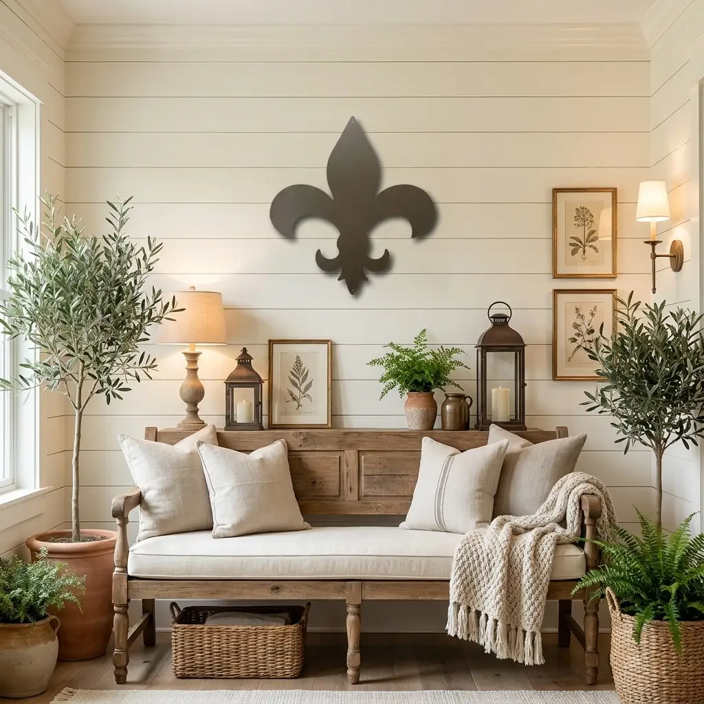 Fleur De Lis Steel Wall Art | Classic French Symbol Metal Decor | Indoor & Outdoor Wall Accent | Made in USA