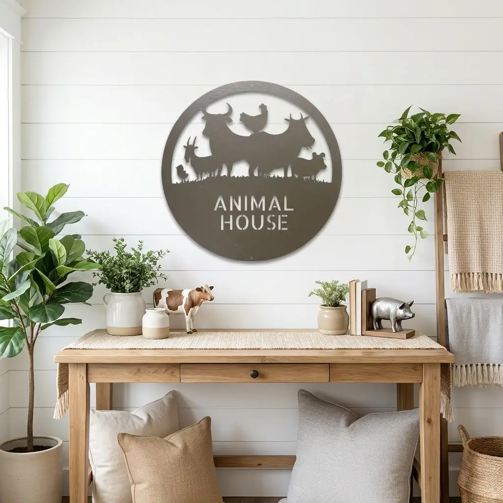 Personalized Farm Animal Metal Sign | Custom Barnyard Wall Decor | Farmhouse Animal Name Sign | Rustic Livestock Metal Art | Homestead Gift | Made in USA