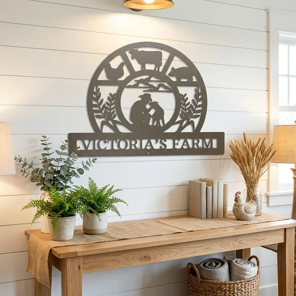 Personalized Farm Metal Wall Art – Custom Family Farm Sign – Ranch Decor – Barn Wall Art – Livestock Sign – Gift for Farmers