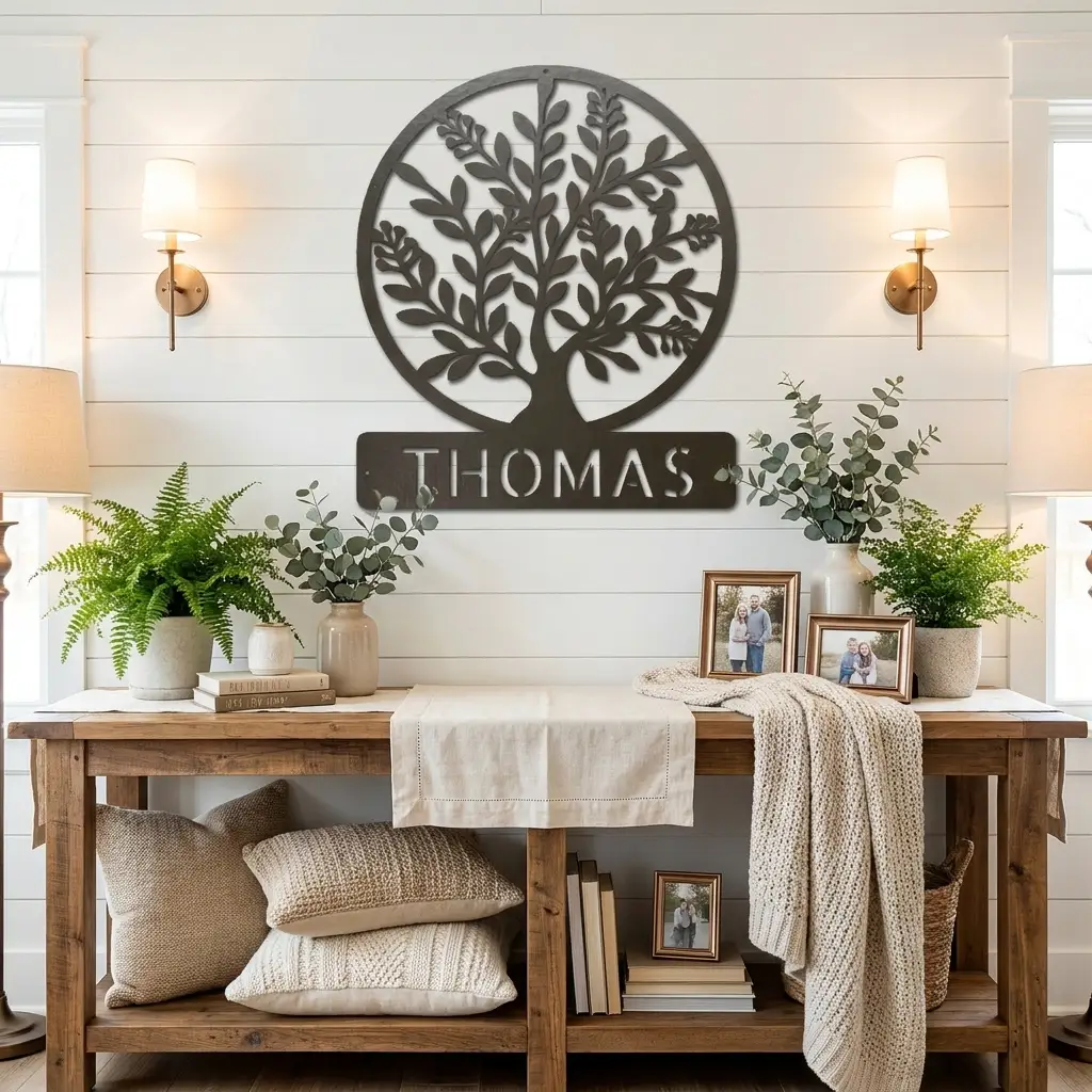 Personalized Tree of Life Metal Wall Sign: Celebrate Your Roots