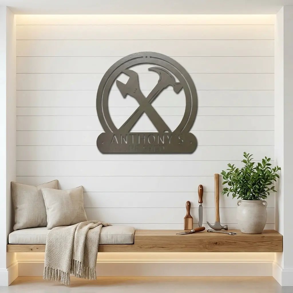 Personalized Workshop Metal Sign, Custom Garage Sign, He Shed Sign,