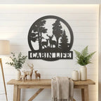 Deer in the Woods Personalized Metal Art Wall Sign: A Serene Slice of Nature for Your Home