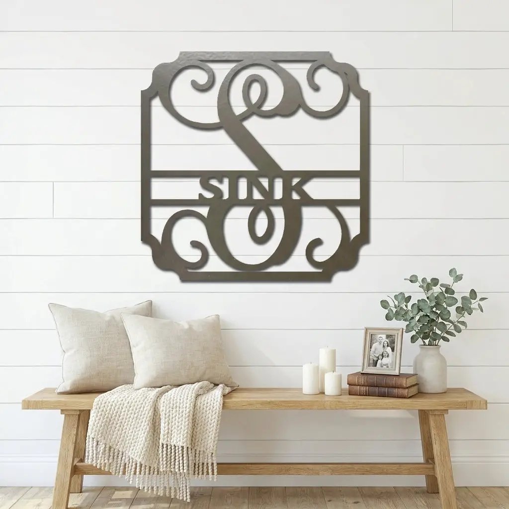 Personalized Monogram Metal Wall Sign: A Statement of Elegance & Identity
