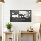 Personalized Deer Metal Sign, Hunting Wall Art, Custom Deer Name Sign, Rustic Cabin Decor