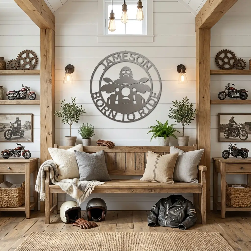 Motorcycle Rider Personalized Metal Wall Art, Custom Name Biker Sign, Born to Ride Motorcycle Decor, Garage Man Cave Wall Sign, Motorcycle Gift for Men, Dad, Husband or Rider