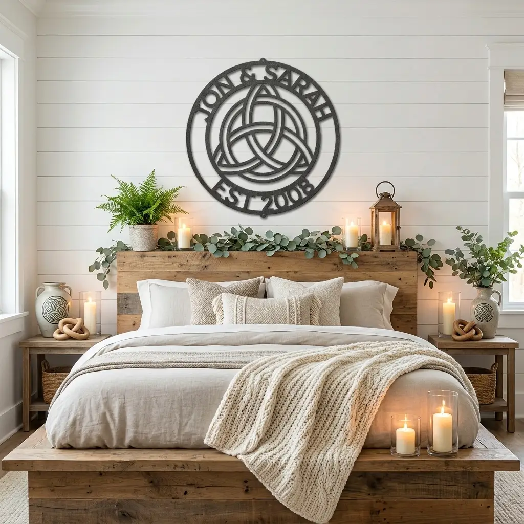 Personalized Celtic Knot Metal Wall Art | Custom Wedding Name Sign | Celtic Trinity Knot Steel Wall Decor | Anniversary Gift | Made in USA