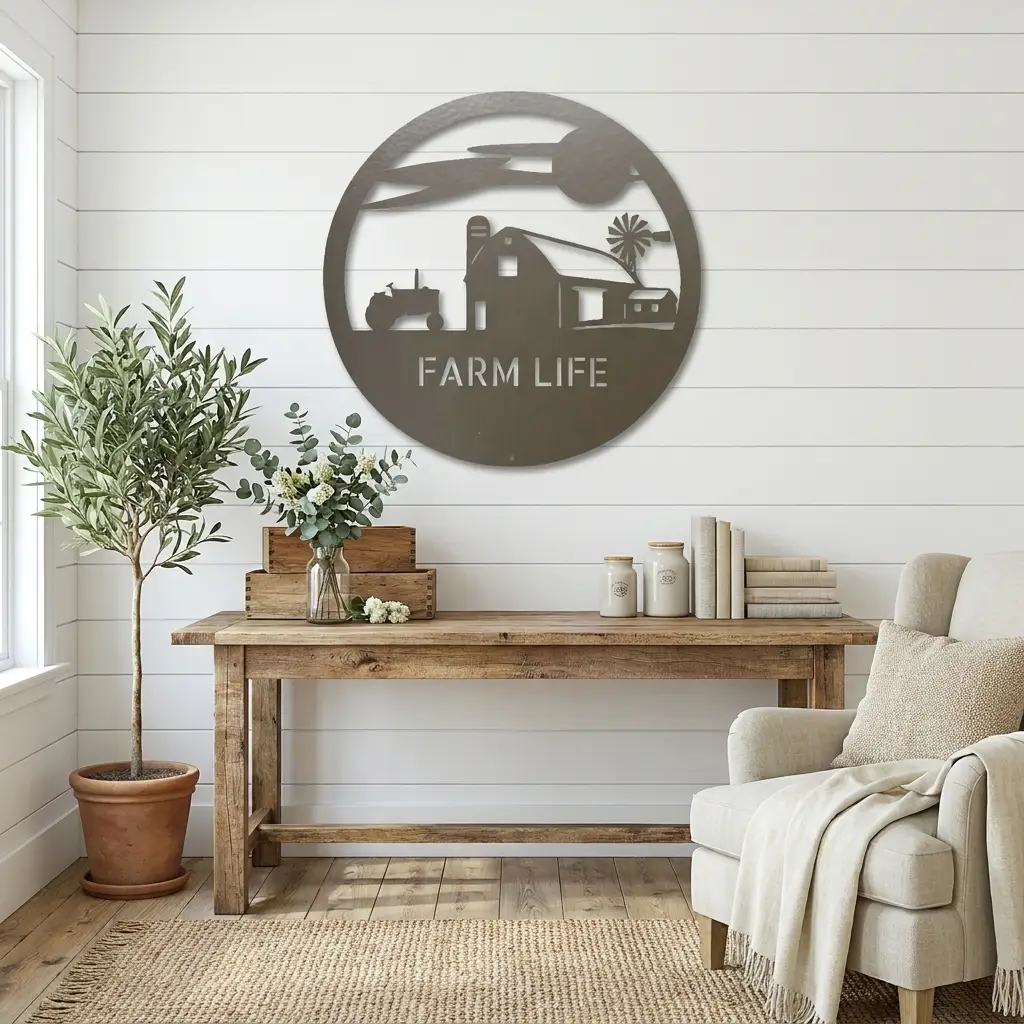Personalized Farm Life Metal Sign – Custom Farm Name Sign – Rustic Farmhouse Wall Decor – Barn & Ranch Metal Art
