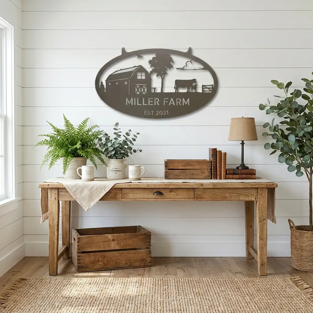 Personalized Farm & Ranch Metal Sign | Custom Farm Name Sign with Established Date | Rustic Barn Wall Art | Farmhouse Metal Decor | Made in USA