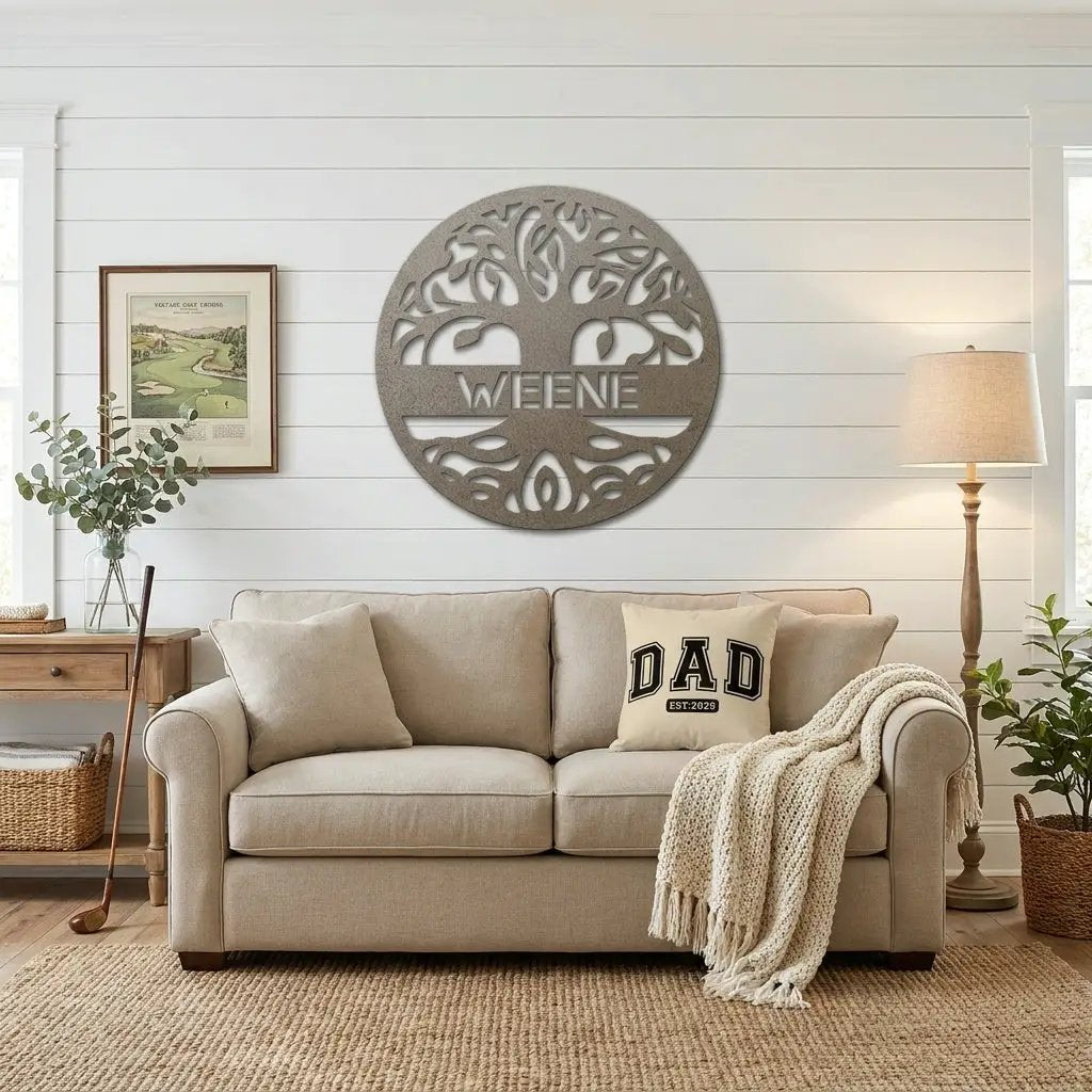 Personalized Tree of Life Metal Wall Art – Custom Family Name Sign – Tree of Life Metal Decor – Nature Inspired Family Wall Decor