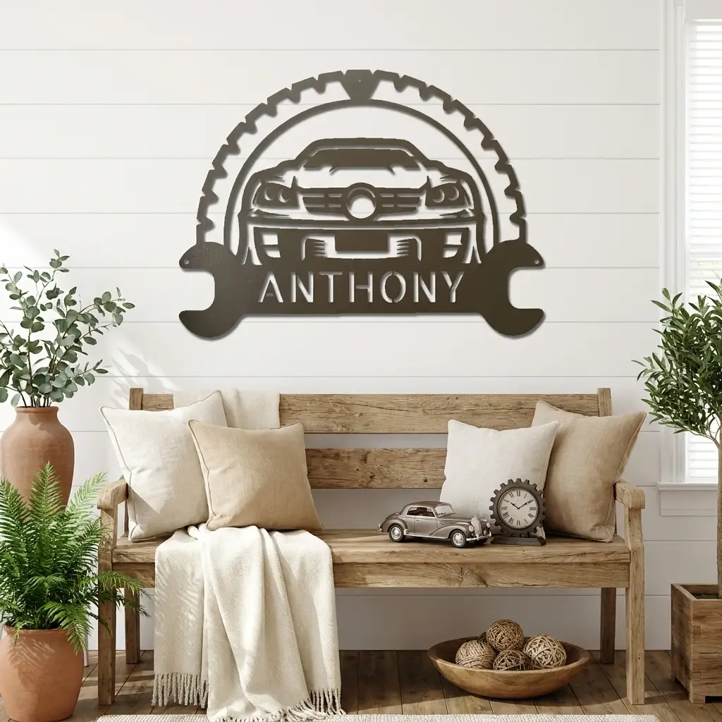 Classic Car Personalized Metal Sign | Custom Garage Wall Art | Muscle Car Decor | Automotive Man Cave Sign | Car Lover Gift | Made in USA