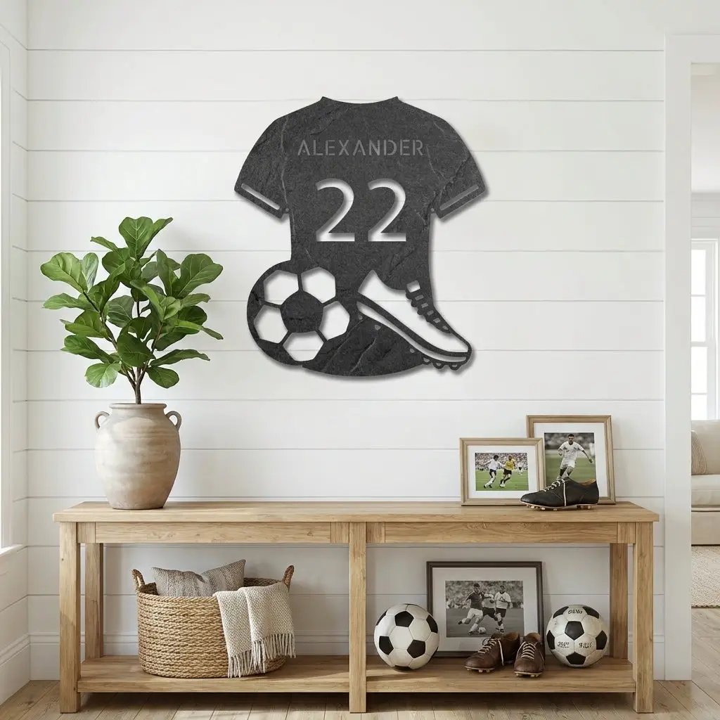 Soccer Jersey Monogram Custom Name Steel Sign Metal Wall Art