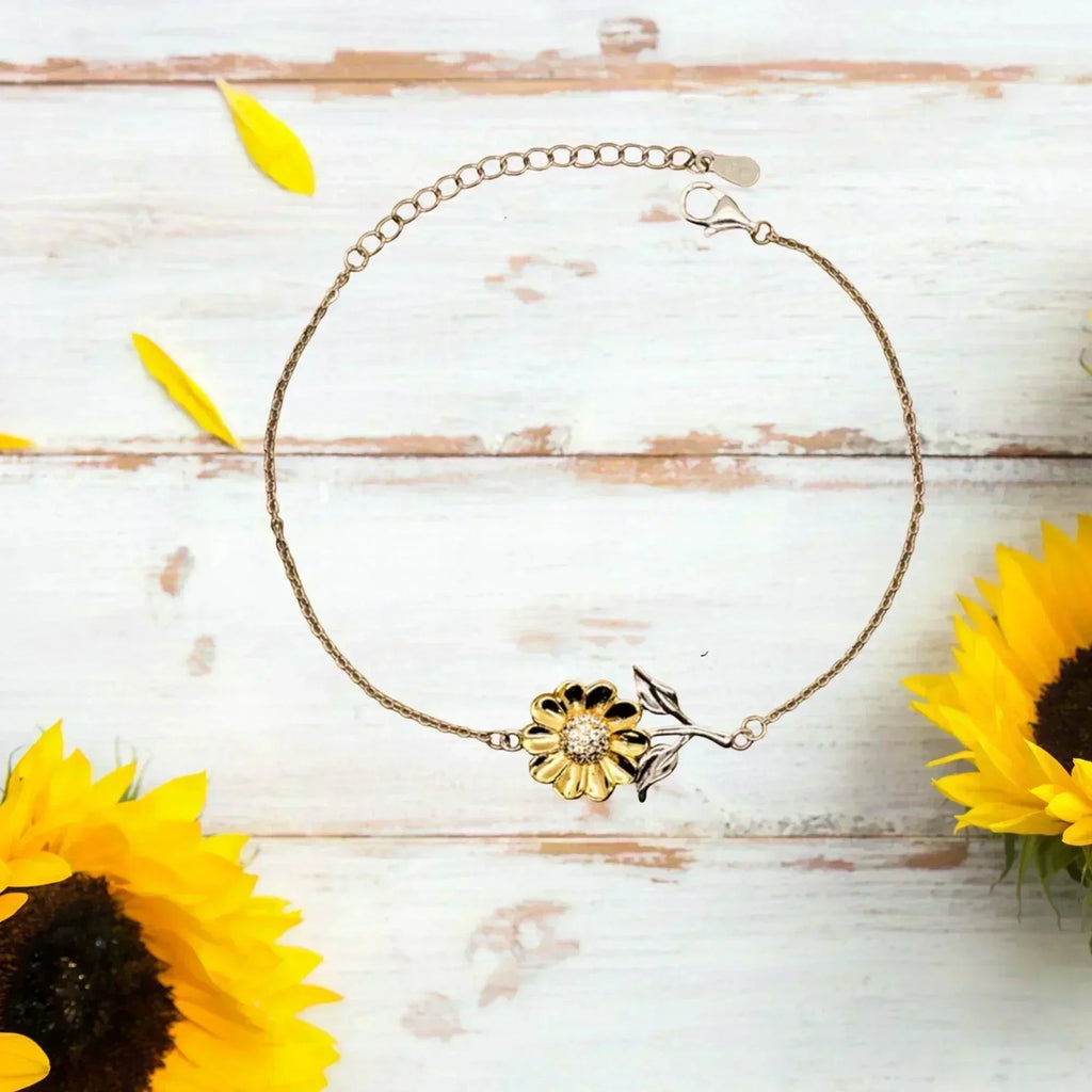 Gift for Girlfriend's Mom Thank You For Raising an Amazing Daughter Sunflower Bracelet