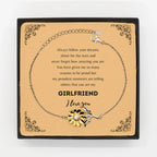 Sunflower Bracelet for Girlfriend Present, Girlfriend Always follow your dreams, never forget how amazing you are, Girlfriend Birthday Christmas Gifts Jewelry for Girls Boys Teen Men Women