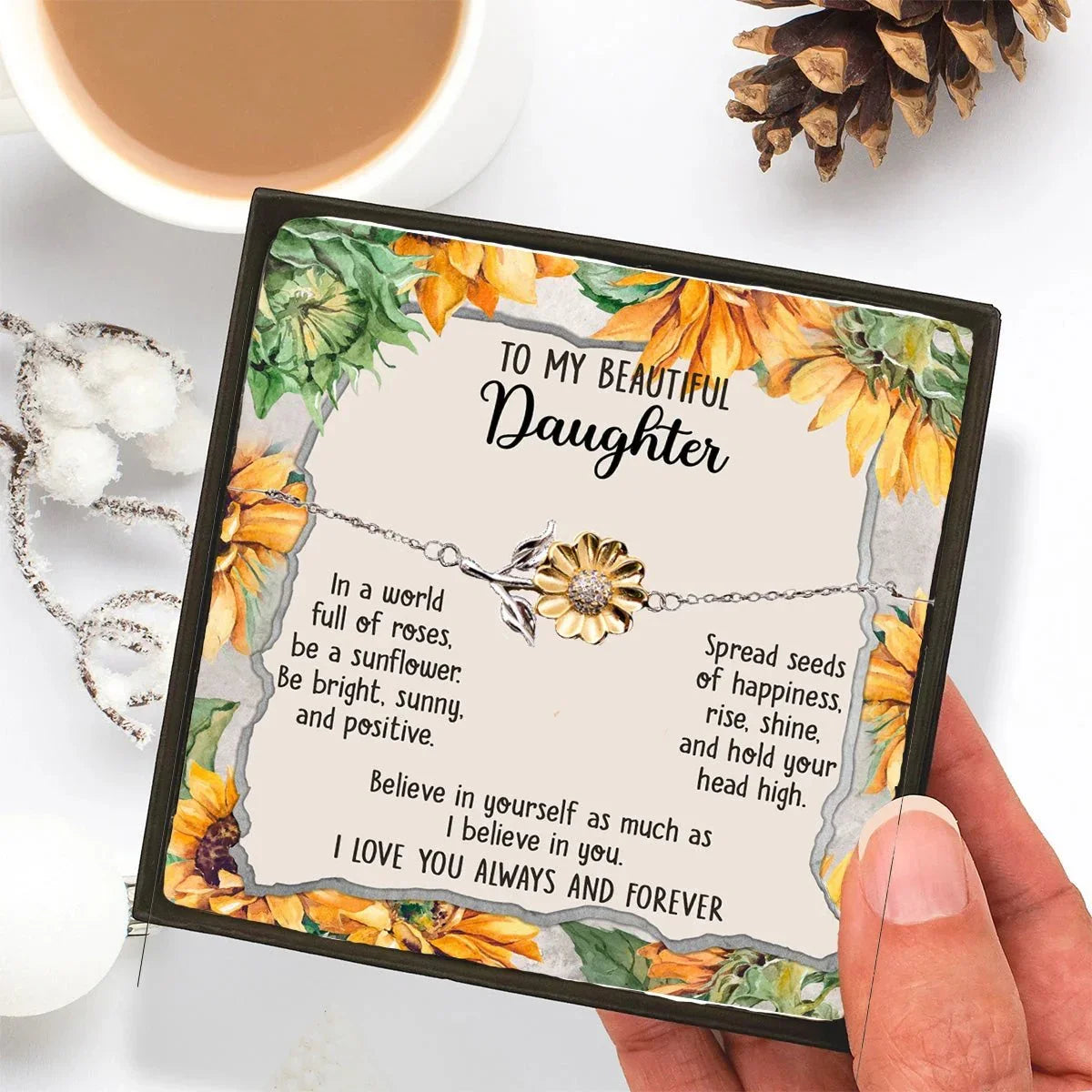 Daughter Jewelry To My Beautiful Daughter Be A Sunflower Bracelet Graduation Birthday Holiday Gift