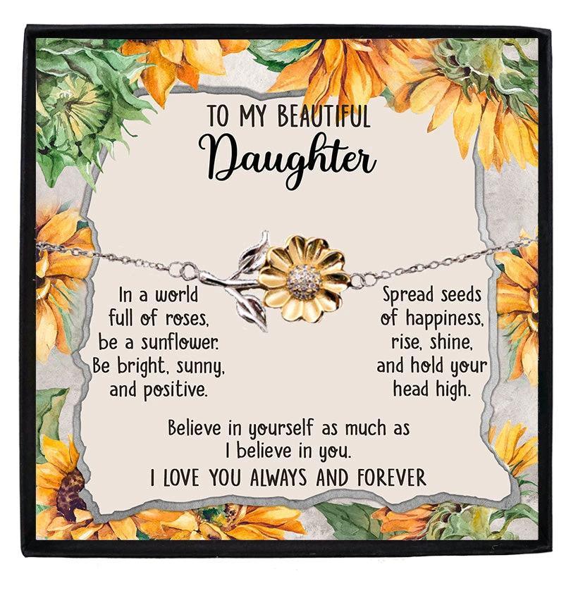 Daughter Jewelry To My Beautiful Daughter Be A Sunflower Bracelet Graduation Birthday Holiday Gift