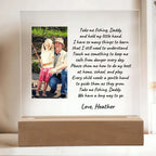 Take Me Fishing Daddy Photo Upload Personalized Acrylic Plaque