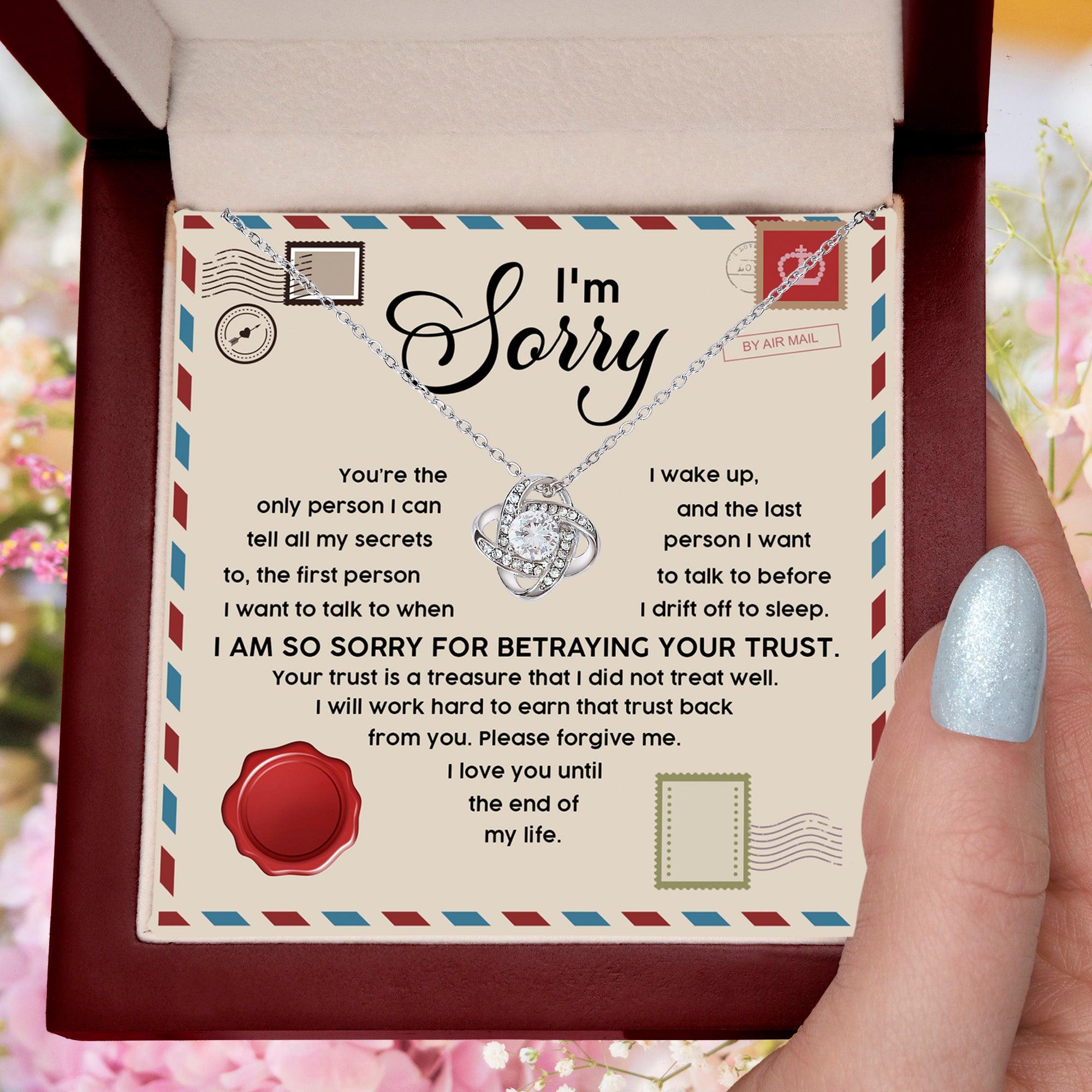 Apology Gift for Girlfriend, Wife, Soulmate - Sorry, The Only Person - Love Knot Pendant Necklace - Mallard Moon Gift Shop