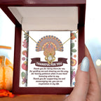 Thanksgiving Gift for Her – “Thankful for You” Love Knot Necklace with Message Card | Gratitude Gift for Mom, Mentor, or Friend