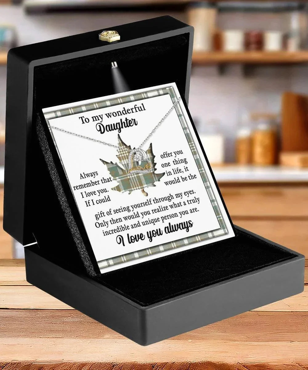 Daughter Birthday, Graduation, Christmas Inspirational Gift - Through My Eyes - Love Dancing Heart Pendant Necklace