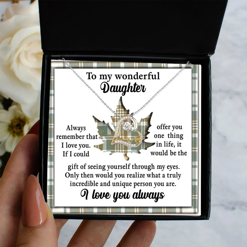 Daughter Birthday, Graduation, Christmas Inspirational Gift - Through My Eyes - Love Dancing Heart Pendant Necklace