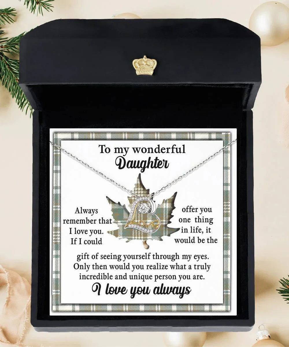 Daughter Birthday, Graduation, Christmas Inspirational Gift - Through My Eyes - Love Dancing Heart Pendant Necklace
