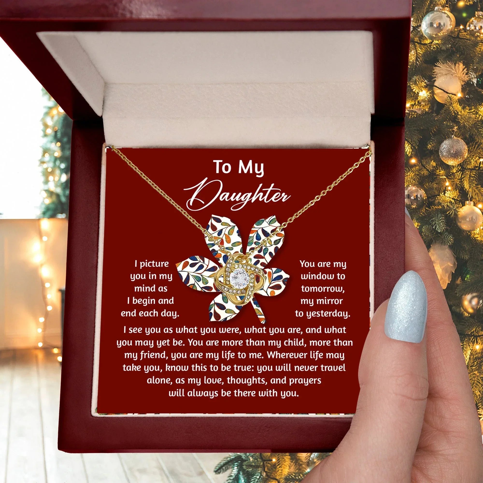 Gift for Daughter - To Be True - Love Knot Pendant Necklace