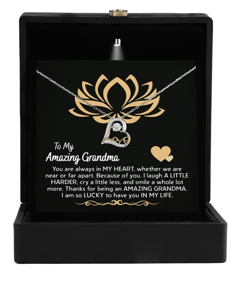 To My Amazing Grandma You Are Always in My Heart Pendant Necklace