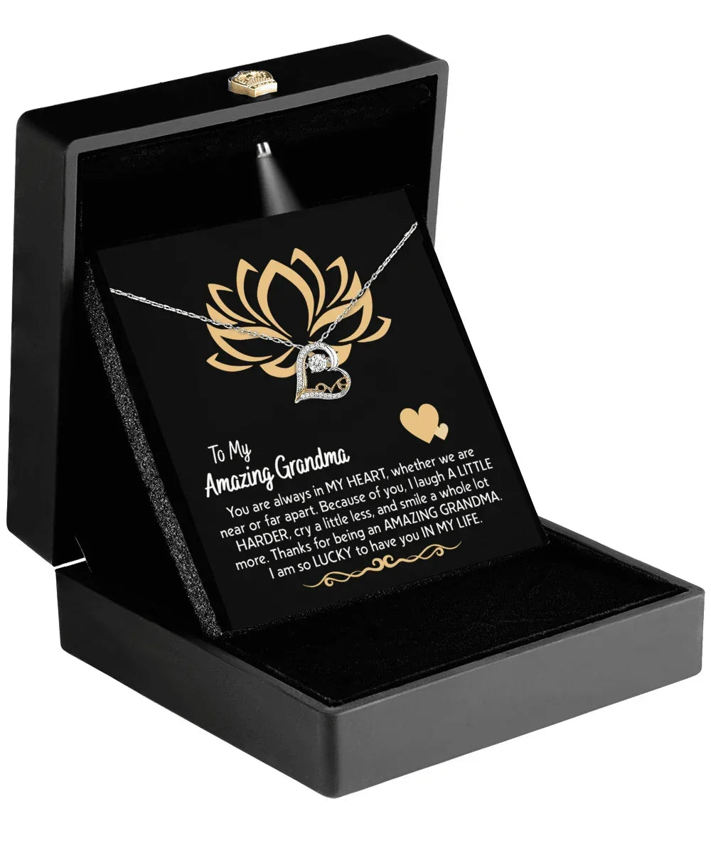 To My Amazing Grandma You Are Always in My Heart Pendant Necklace