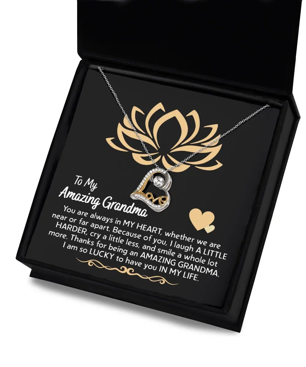 To My Amazing Grandma You Are Always in My Heart Pendant Necklace