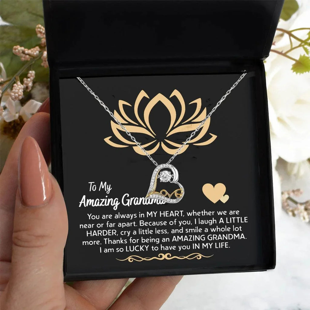 To My Amazing Grandma You Are Always in My Heart Pendant Necklace