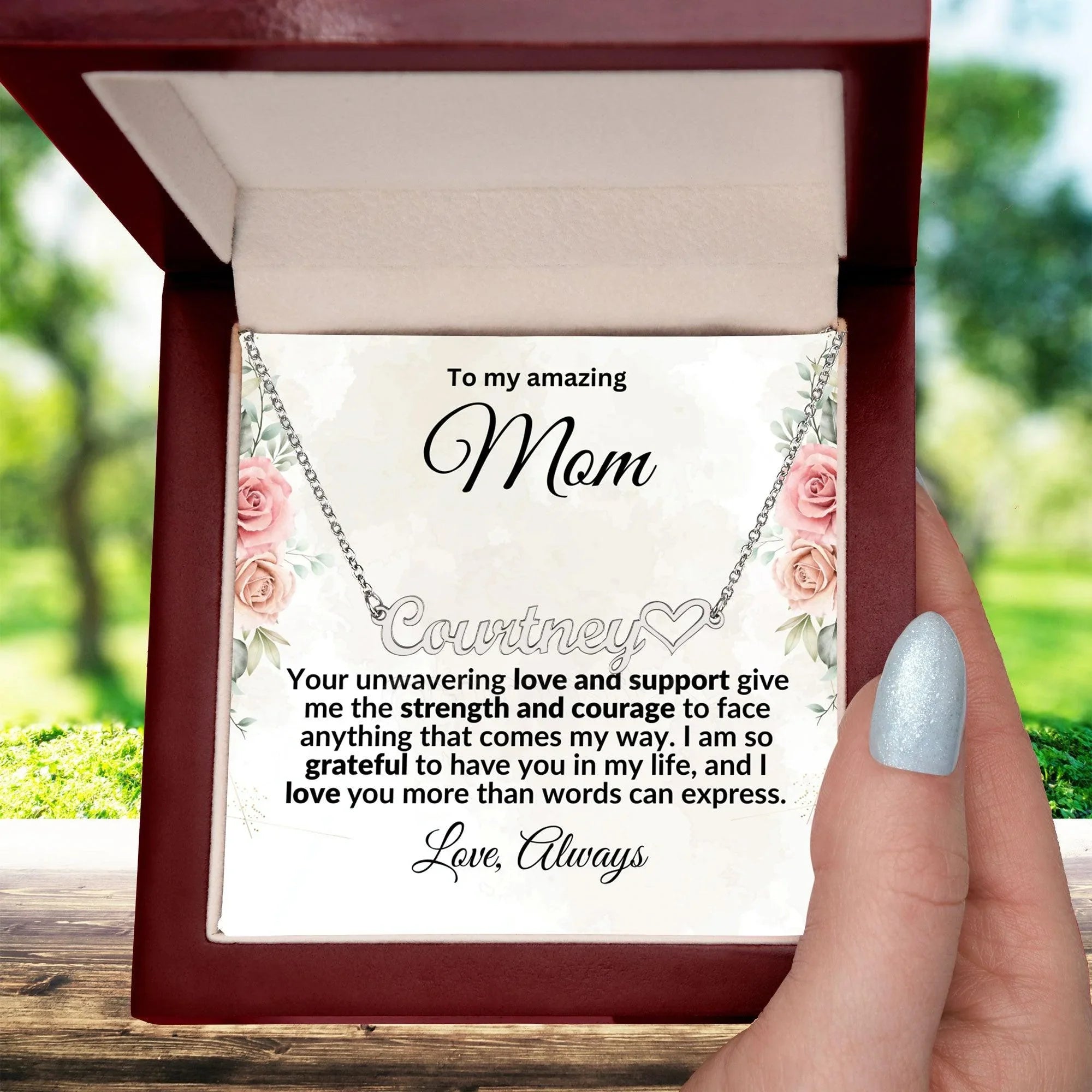 To My Amazing Mom - I Love You Always Personalized Name Necklace