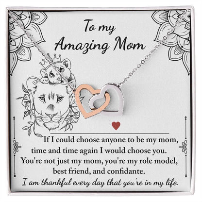 To My Amazing Mom You are my Best Friend, Role Model, and Confidante Interlocking Hearts Necklace - Mallard Moon Gift Shop