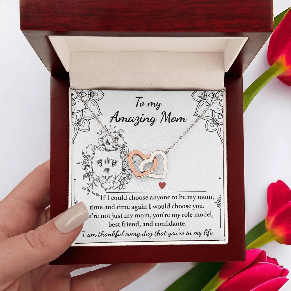 To My Amazing Mom You are my Best Friend, Role Model, and Confidante Interlocking Hearts Necklace