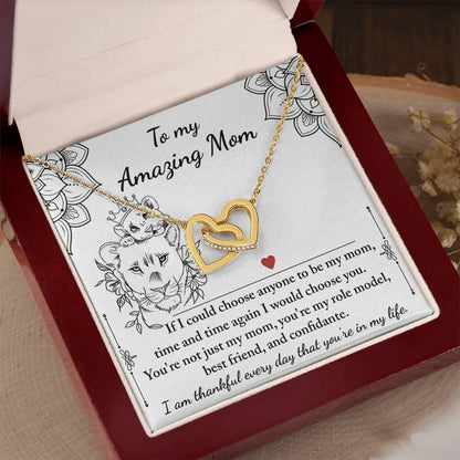 To My Amazing Mom You are my Best Friend, Role Model, and Confidante Interlocking Hearts Necklace - Mallard Moon Gift Shop