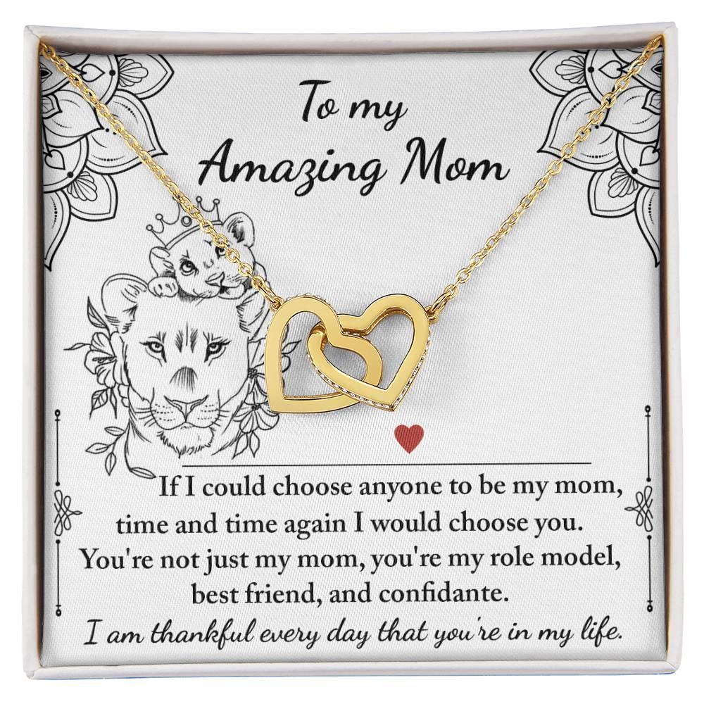 To My Amazing Mom You are my Best Friend, Role Model, and Confidante Interlocking Hearts Necklace - Mallard Moon Gift Shop