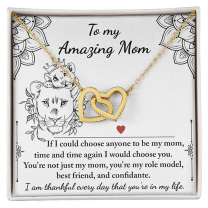 To My Amazing Mom You are my Best Friend, Role Model, and Confidante Interlocking Hearts Necklace - Mallard Moon Gift Shop
