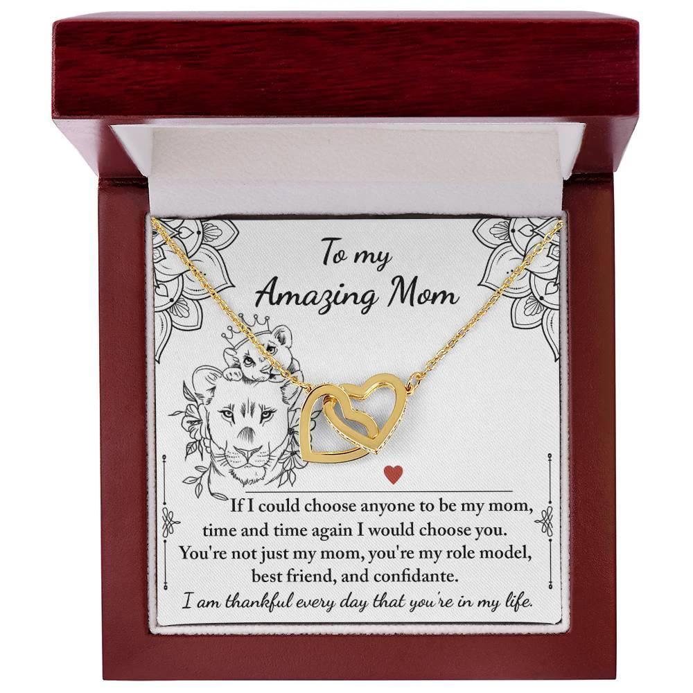 To My Amazing Mom You are my Best Friend, Role Model, and Confidante Interlocking Hearts Necklace