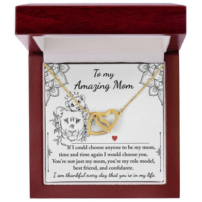 To My Amazing Mom You are my Best Friend, Role Model, and Confidante Interlocking Hearts Necklace - Mallard Moon Gift Shop