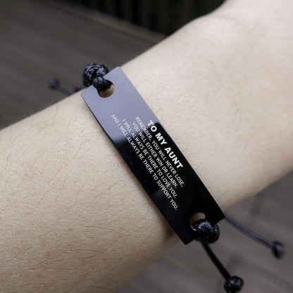 To My Aunt Remember, you will never lose. You will either WIN or LEARN, Keepsake Black Rope Engraved Bracelet Birthday Christmas Gifts Ideas - Mallard Moon Gift Shop