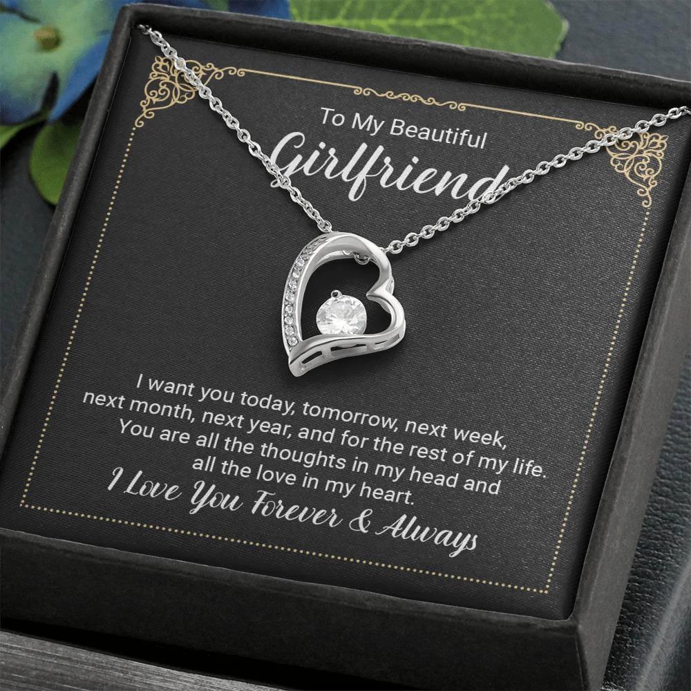 To My Beautiful Girlfriend Forever Love Pendant Necklace