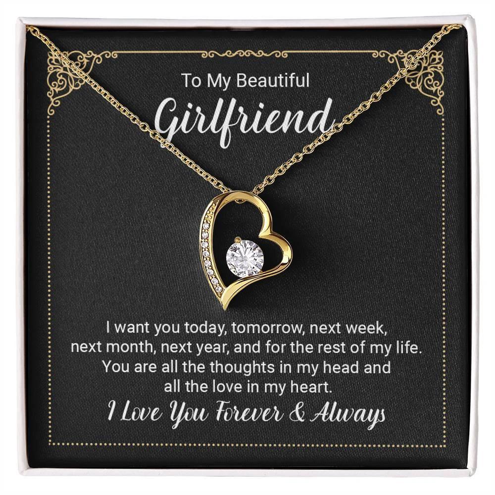 To My Beautiful Girlfriend Forever Love Pendant Necklace