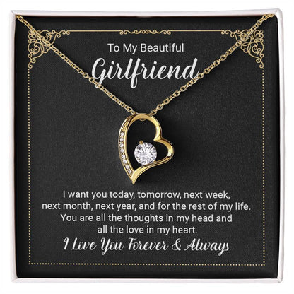 To My Beautiful Girlfriend Forever Love Pendant Necklace - Mallard Moon Gift Shop