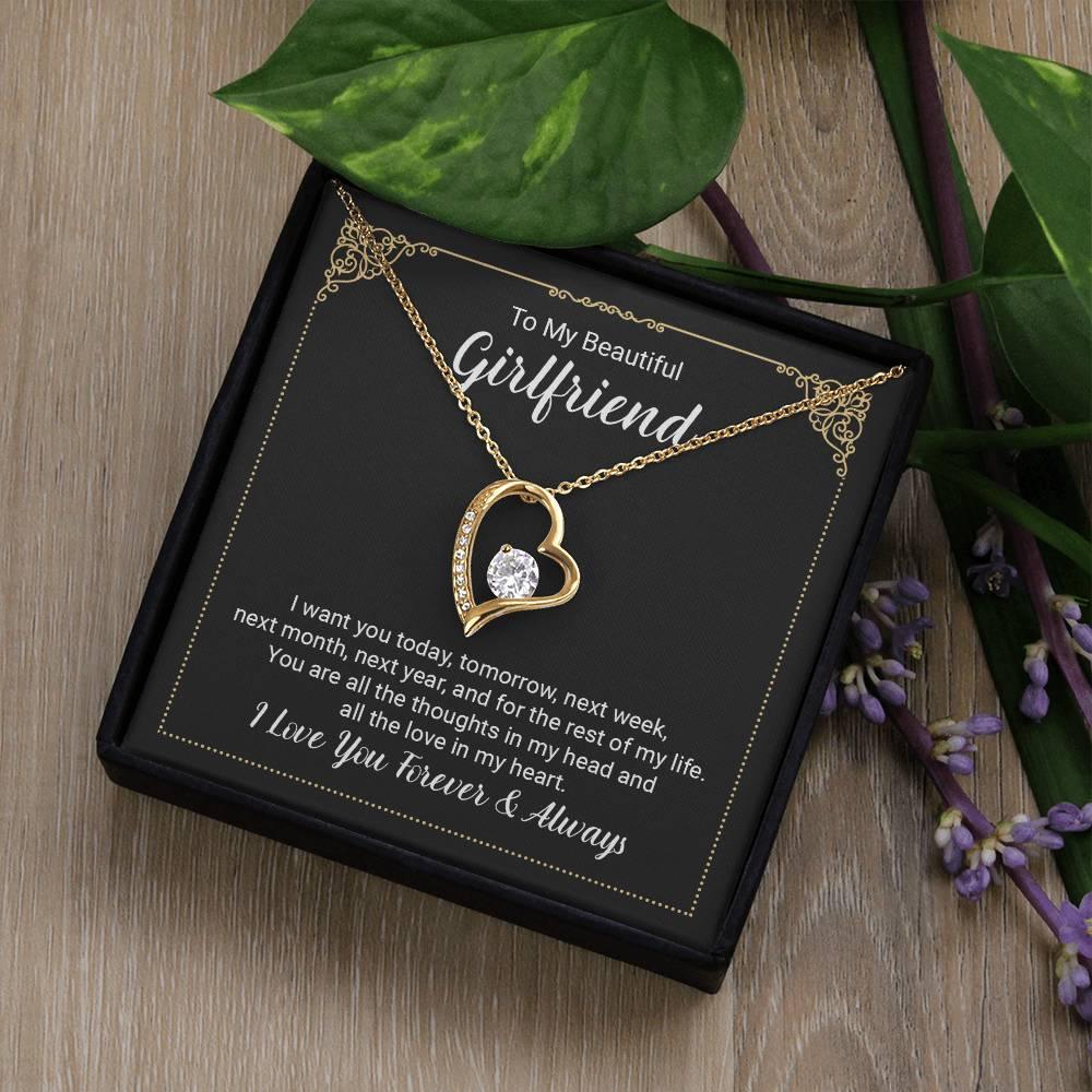 To My Beautiful Girlfriend Forever Love Pendant Necklace - Mallard Moon Gift Shop