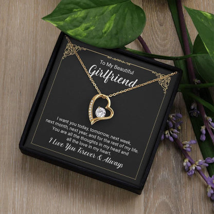 To My Beautiful Girlfriend Forever Love Pendant Necklace - Mallard Moon Gift Shop