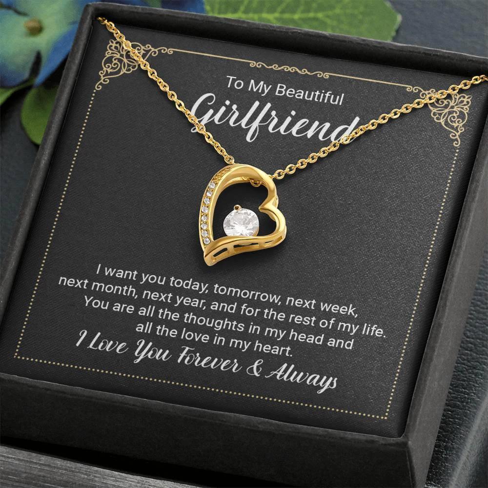 To My Beautiful Girlfriend Forever Love Pendant Necklace